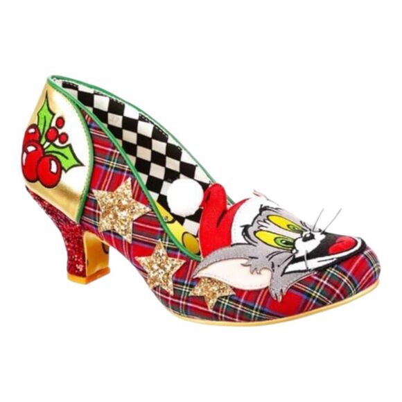 New Irregular Choice Tom & Jerry Best Present Mid Heels Holiday Christmas 7.5 - Picture 2 of 8